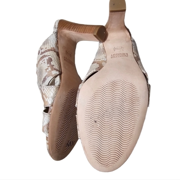 Snake print swifty mule sandals cream and brown block heel slip on sandal size 7 - Picture 6 of 10